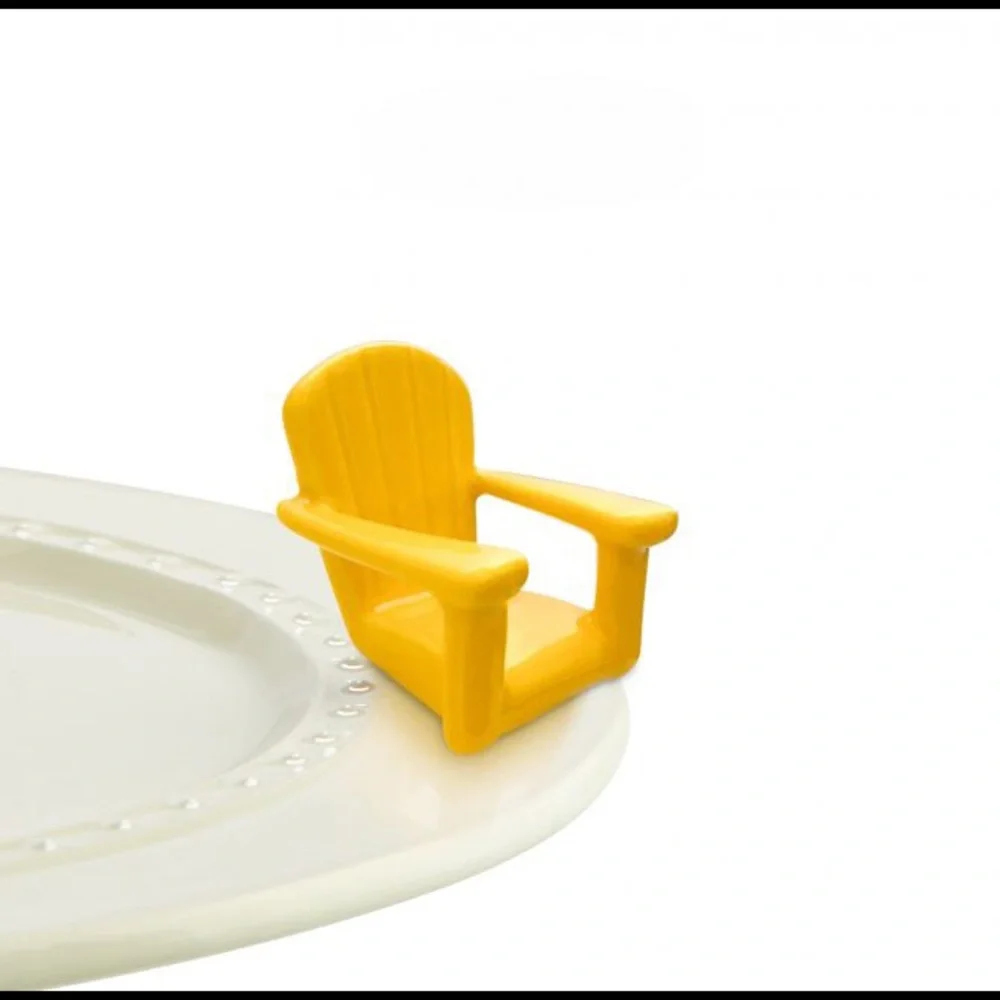 Nora Fleming Chillin Chair Yellow Beach Adirondack Retired A200 Mini